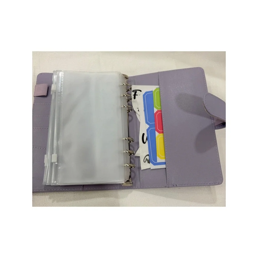Lavender Cash Stuffing Budget Envelope System Binder with Stickers A6 6-Ring